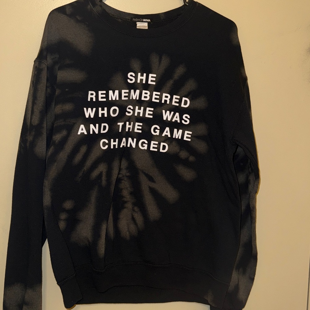 Fashion Nova Black Tie-Dye Sweater